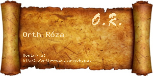 Orth Róza névjegykártya